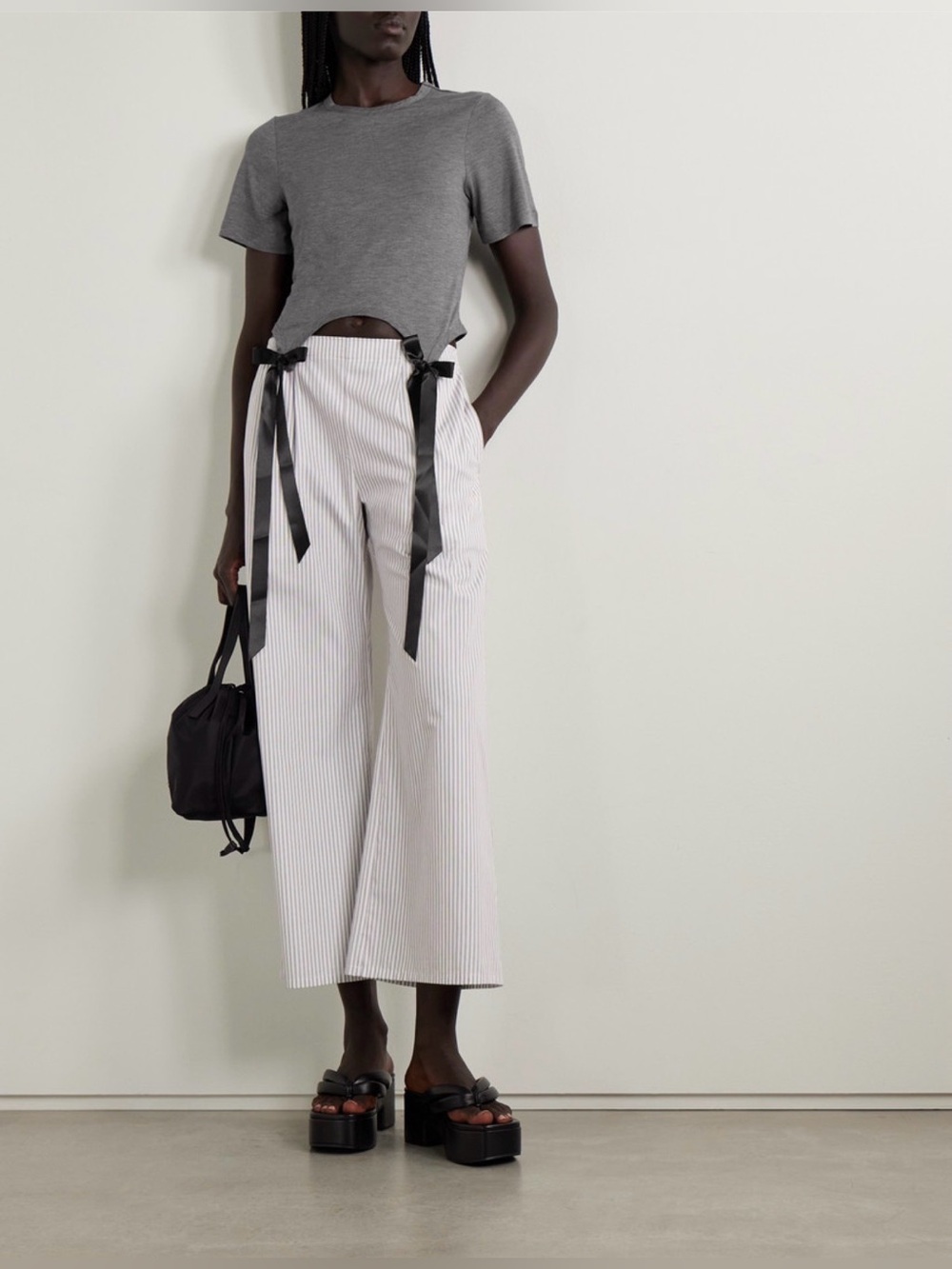 Simone Rocha - Bow embellished jersey t-shirt